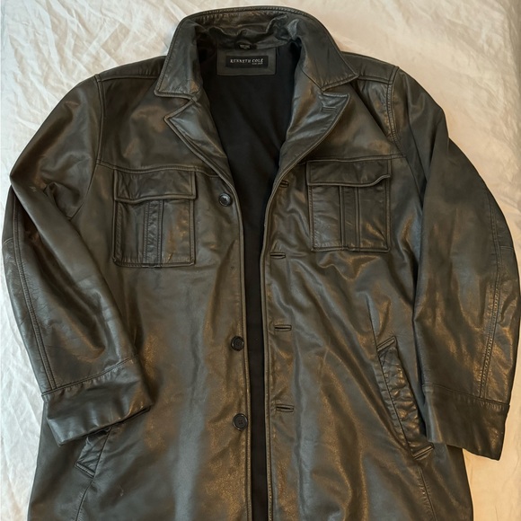 VINTAGE KENNETH COLE (New York) GENUINE LEATHER COAT. Size XL - Picture 13 of 14